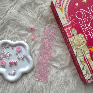 Pink Bow Floral Acrylic Bookmark, Cute Book Accessory, Book Lover Gift, Unique Reading Accessory