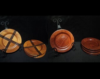 Handcrafted Wood Dinner Plates – Set of 6
