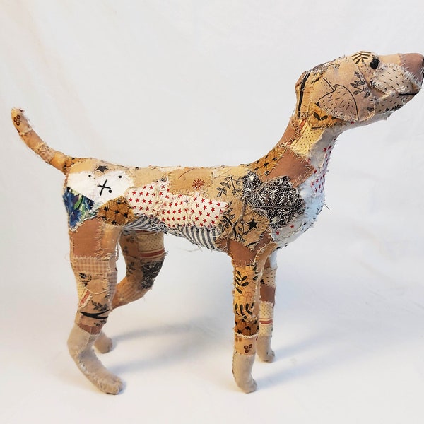 Handgefertigte Hunde Skulptur Patchwork Figur