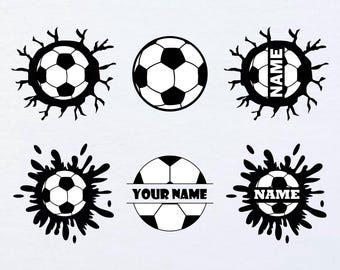 Lot de football SVG | Boule, monogramme, nom séparé (téléchargement numérique)