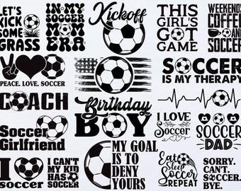 Lot de football SVG | Clipart sport, monogramme, silhouette (fichiers de coupe)