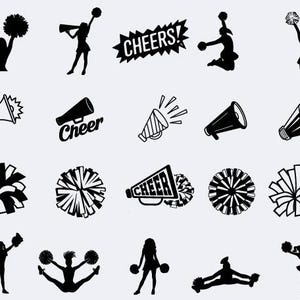Cheerleader Svg Bundle, Cheerleader Clipart, Cheerleading Svg, Cheerleader Cut Files for Cricut, Cheerleader Silhouette, Cheer Svg,Png,Dxf
