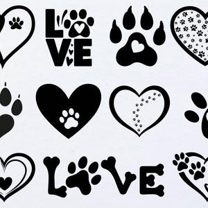 Heart Paw svg Bundle| Paw Print svg Bundle| Dog Paw svg| Custome Heart Paw svg| Dog Paw Cut File For Cricut svg| Paw svg| Digital Download