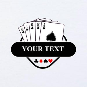 Royal Flush Spade svg| Royal Flush Clipart| Poker Cards Vector| Royal Flush Split Name| Royal Flush Custom Name Cards svg| Digital Download