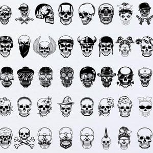 Skulls SVG Bundle, Skeleton svg Bundle, Skull Cut files for Cricut, Skull Clipart, Skull Silhouette, Skeleton svg, Skull Vector