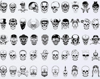 Paquete SVG de calavera, imágenes prediseñadas de esqueleto, archivos de corte (descarga digital)