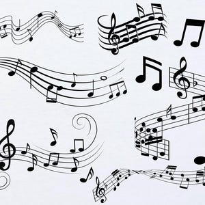 Note musicali in formato SVG, Download istantaneo di note musicali in formato SVG, Note musicali in formato PNG, File di taglio di note musicali per Cricut, Tonalità musicali, Clipart di note musicali
