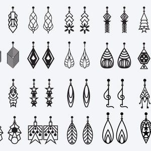 Elegant Earring SVG Bundle – Laser Cut Jewelry Designs, Floral, Geometric, and Boho Earrings, Compatible with Cricut and Silhouette