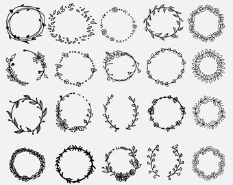 Floral Wreath SVG Bundle | Monogram Frames (Cut Files)