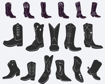 Cowboy Boots SVG Bundle | Western Clipart, Rodeo Cut Files