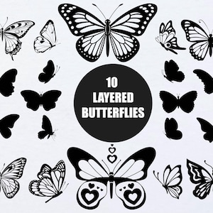 Schmetterling SVG| Schmetterling Bundle SVG-Dateien | Schmetterling SVG Geschichtet| Schmetterling Dateien für Cricut| Schmetterling Clipart | Schmetterlinge Muster | Silhouette