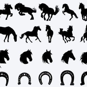 Horse svg, Horse head svg, Horse Silhouette, Horse Heart Svg, Horseshoe SVG, Animal Svg, riding svg, cutting files for cricut silhouette