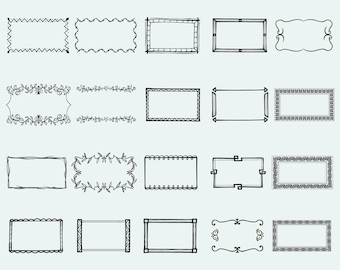 Rechteck Rahmen SVG Bundle, Bilderrahmen Clipart (digitaler Download)