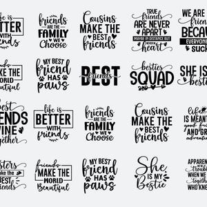 Bestie SVG Bundle | Best Friends, BFF, Matching, Friendship Quotes Svg | Cricut & Silhouette Cut Files
