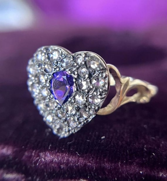 Victorian Amethyst Lover's Ring - image 2