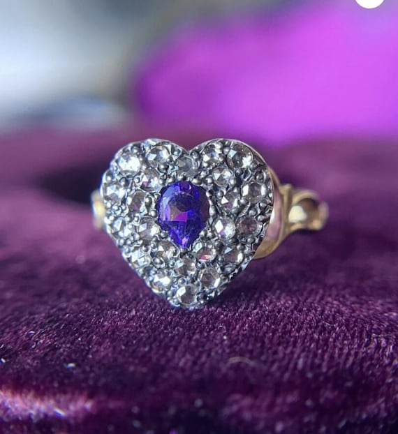 Victorian Amethyst Lover's Ring - image 1