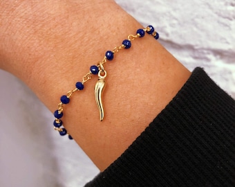 Tunisian horn bracelet