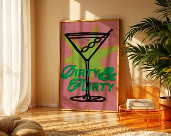Dirty & Flirty Martini Poster | Matte Vertical Art Print