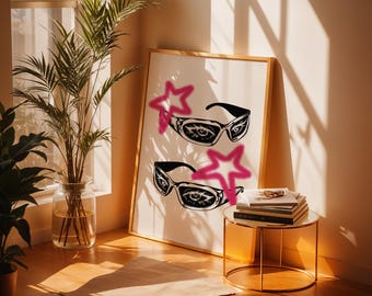 Grafitti Star Sunglasses Poster | Matte Vertical Poster