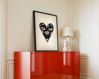 Heart Face Poster | Vertical Matte Poster