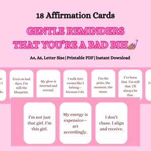 Recordatorios suaves de que eres una mala persona — Baraja de 18 cartas de afirmación / Amor propio y confianza / Descarga digital