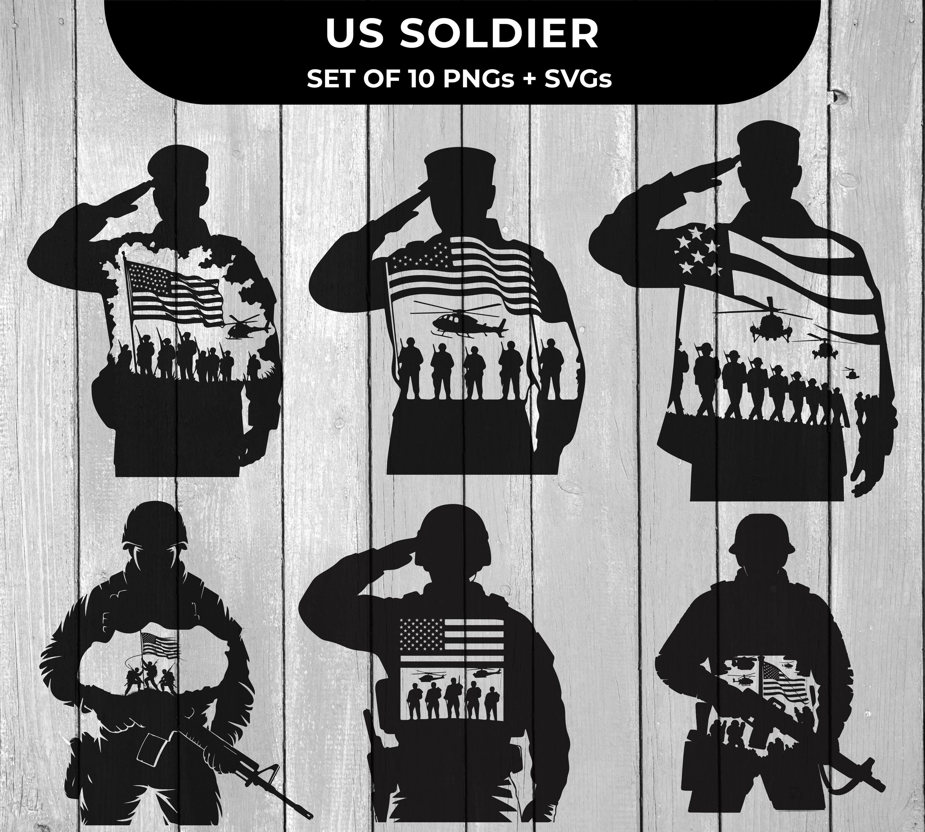 US Soldier SVG, Veteran Soldier Png Svg Bundle, American Military ...