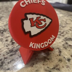Kansas City Chiefs Desk Display with Stand | 3D Printed NFL Fan Decor & Keepsake Box | Chiefs Kingdom Gift