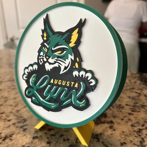 3D Printed Augusta Lynx ECHL Hockey Fan Display | Hidden Stash Box (Green Stand)