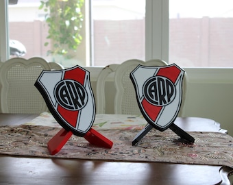 River Plate Football Plaque: 3D Printed Decor with Display Stand