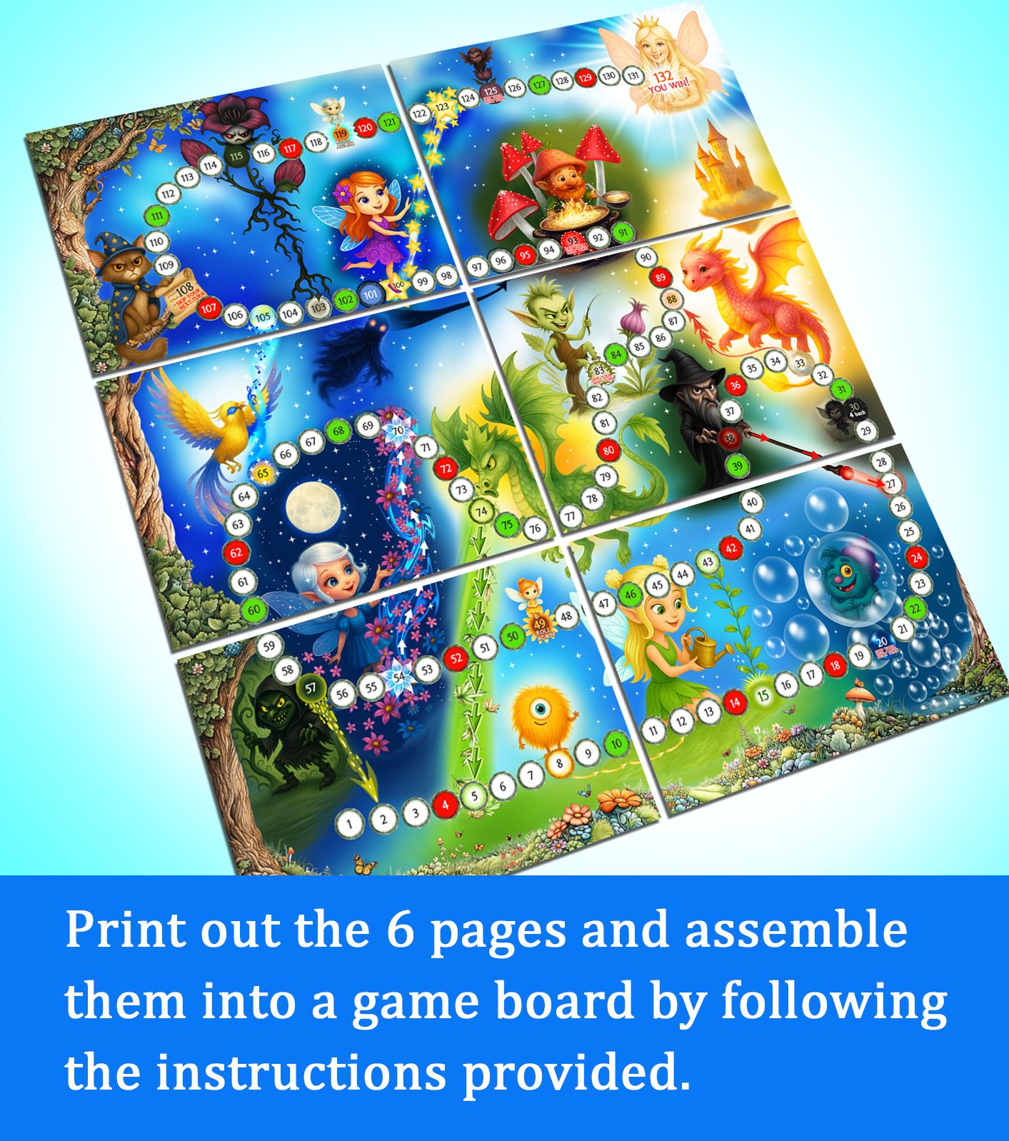 Printable Fairy Board Game for Kids – DIY Magical Forest Adventure ...