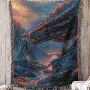 Abraxos Manon Woven Tapestry Blanket | TOG | Dark Academia & Literary Fandom Gift Decor | Booktok Kingdom of Ash Gift | Maas Blanket