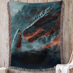 Abraxos Manon Woven Tapestry Blanket | TOG | Dark Academia & Literary Fandom Gift Decor | Booktok Kingdom of Ash Gift | Maas Blanket