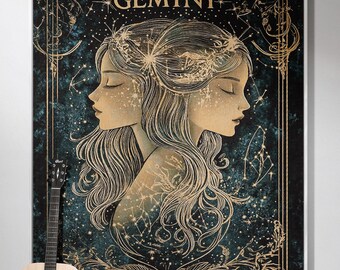 Gemini Zodiac Woven Throw Blanket, Celestial Cotton Tapestry