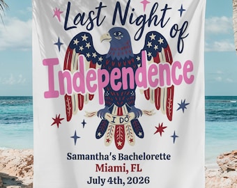 Banner de despedida de soltera "Última noche de la Independencia", fiesta de despedida de soltera personalizada en EE. UU., decoración nupcial patriótica "Rojo, Blanco y Sí, acepto", telón de fondo del 4 de julio