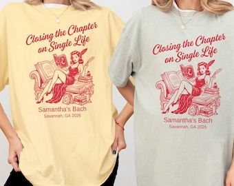 Camiseta para despedida de soltera con temática literaria, camiseta para cerrar el capítulo de la soltería, sudadera para la fiesta nupcial literaria, regalo personalizado para la novia amante de los libros.