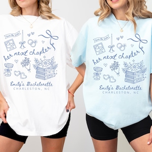 Custom Book Bachelorette Shirt Book Lover Bride Bookish Bachelorette Once Upon a Bride Her Next Chapter Tee Bridal Party Shirts