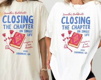 Camiseta de despedida de soltera con temática de libros, camiseta personalizada "Érase una vez una novia", sudadera para despedida de soltera "Cerrando el capítulo" para amantes de los libros, camisetas para la fiesta nupcial.