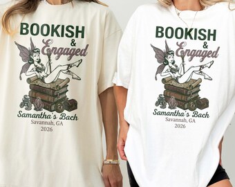 Camiseta de despedida de soltera con temática literaria, novia romántica, fiesta de despedida de soltera, camiseta personalizada, novia de fantasía, regalo para amantes de los libros, boda literaria, felices para siempre.