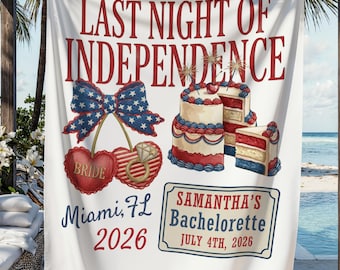 Última Noche de Independencia, Pancarta de Despedida de Soltera, Personalizada, USA, Fiesta Patriótica de Despedida de Soltera, Rojo, Blanco y Sí, Acepto, Novia Americana, Decoración del 4 de Julio
