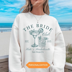 The Bride Club Bachelorette Sweatshirt Custom Location And Name Bachelorette Party Sweatshirt Social Club Luxury Bachelorette Party Gifts