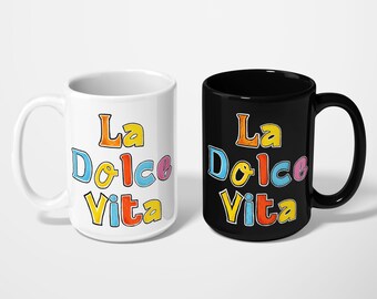 Taza La Dolce Vita, taza de café italiana retro, regalo de viaje