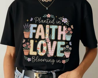 Christian Shirt Faith Based Shirt Christianity Fall Flowers Shirt Comfort Colors Floral Christian Tee Jesus Loves You God Is Good Gift