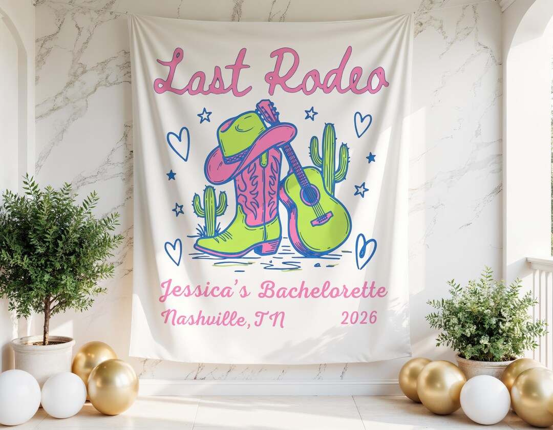Last Rodeo Bachelorette Banner, Cowgirl Backdrop, Custom Western Party ...