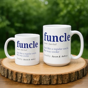 Personlig Funcle-mugg Rolig farbror Kaffekopp Anpassad farbror Gåva Från Systerdotter Brorson Cool Farbror Definition Mugg Födelsedag Julklapp