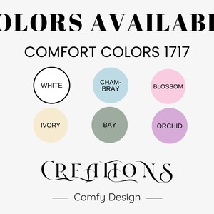 the colors available for comfort colors 17 / 17