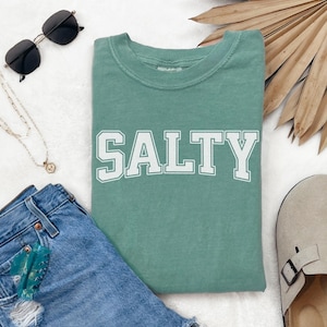 Salty T-Shirt, Salty Beach Tee, Women&#39;s Salty Shirt, Ocean T-Shirt, Beach T-Shirt, Summer T-Shirt, Coastal Vacation Tee, Sailing Shirt