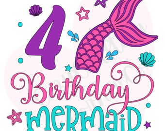Old English Co. Geburtstagskarte Zum 4. Geburtstag – Meerjungfrau-Design, 15x15 Cm, Für Mädchen