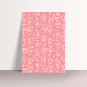 Tulpenwenskaart, blanco tulpkaart voor lente, Moederdag, verjaardag of bedankje, briefpapier met bloemen, collectie tulpenkaarten