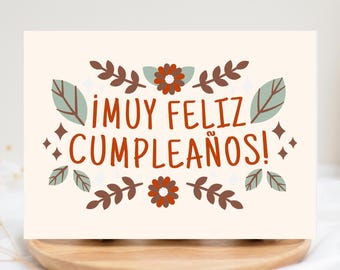 Spanish Birthday Card: "Muy Feliz Cumpleaños"