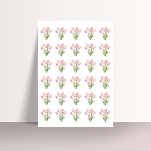 Tulips Greeting Card, Watercolor Tulip Blank Card for Spring, Mother's Day, Birthday or Thank You, Floral Stationery, Tulip Card Collection